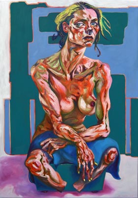 Figurative, expressive and colorful painting mostly showing portraits, the human body and figure.