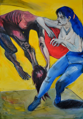 Figurative, expressive and colorful painting mostly showing portraits, the human body and figure.