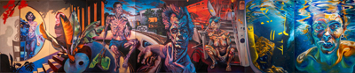 Figurative, expressive and colorful painting mostly showing portraits, the human body and figure.