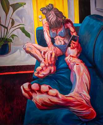 Figurative, expressive and colorful painting mostly showing portraits, the human body and figure.