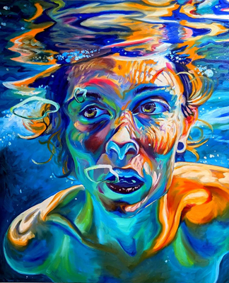 Figurative, expressive and colorful painting mostly showing portraits, the human body and figure.