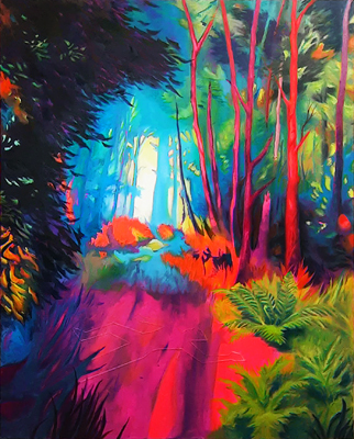 Figurative, expressive and colorful painting mostly showing portraits, the human body and figure.